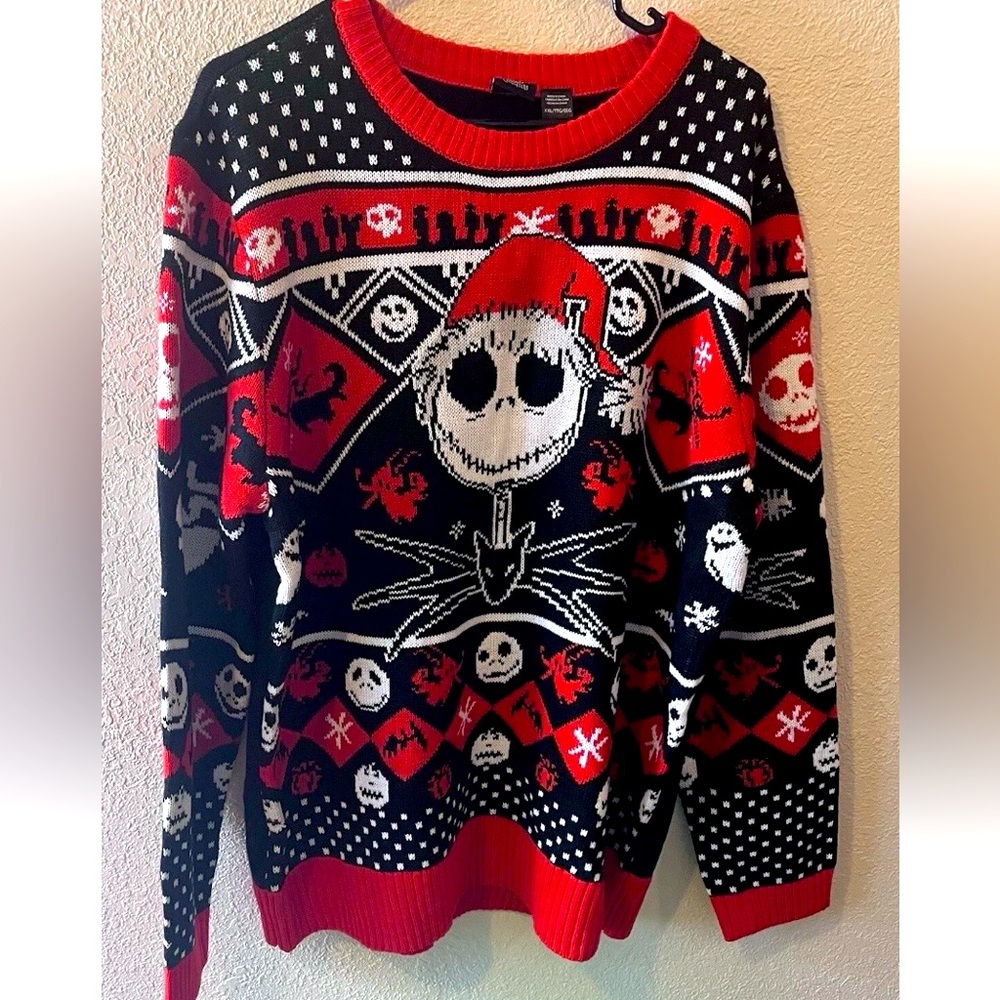 Disney‎ Nightmare Before Christmas Jack Skellington Sweater XXL Holiday